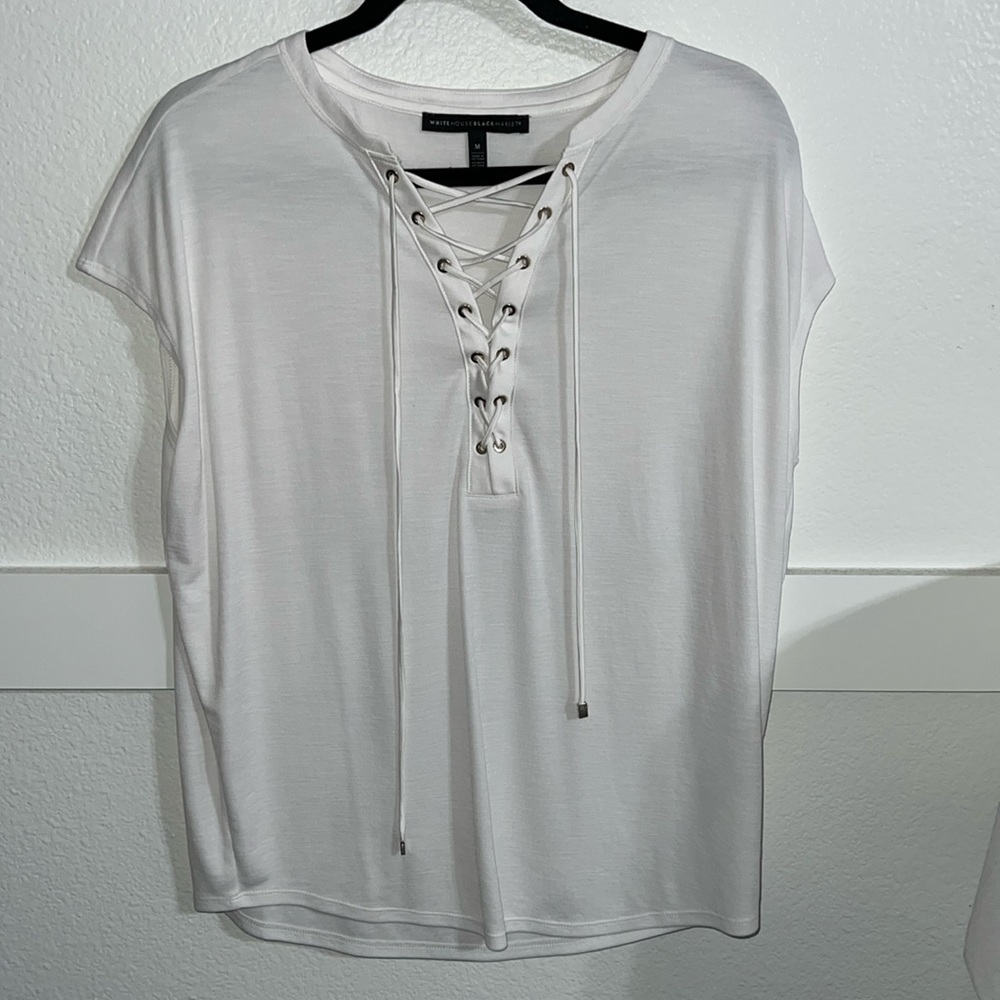 WHMB White tie front shirt